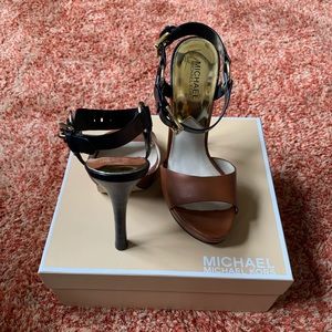 Black and Tan Michael kors platform heels